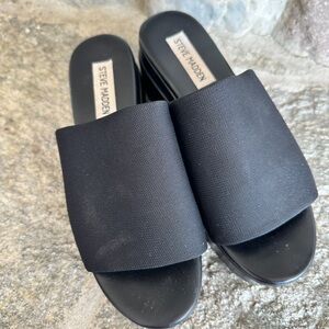 Steve Madden Black Slide Sandals